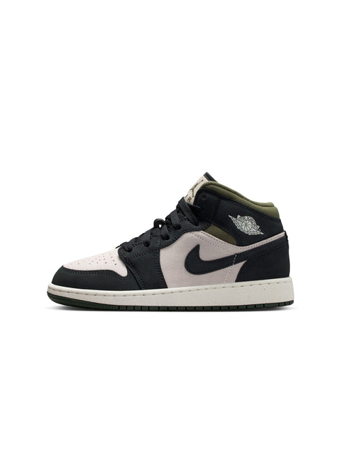 Air Jordan Big Kids 1 Mid- Light Orewood Brown
