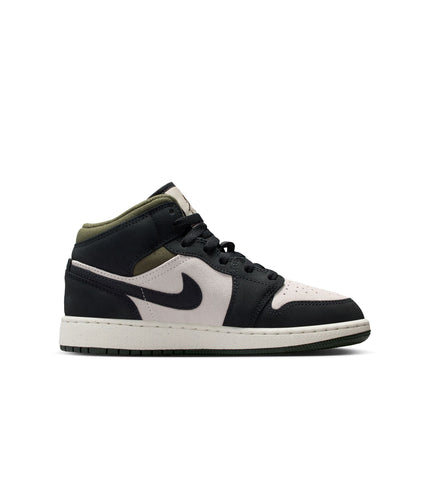Air Jordan Big Kids 1 Mid- Light Orewood Brown