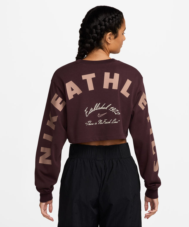Nike Womens Oversized Long Sleeve - Burgundy Crush