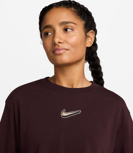 Nike Womens Oversized Long Sleeve - Burgundy Crush
