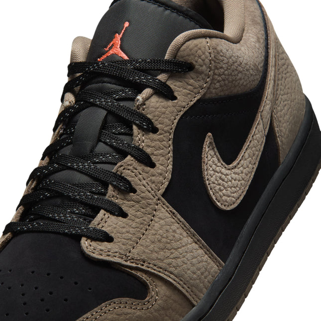 Air Jordan Mens 1 Low SE - Black/Olive Grey