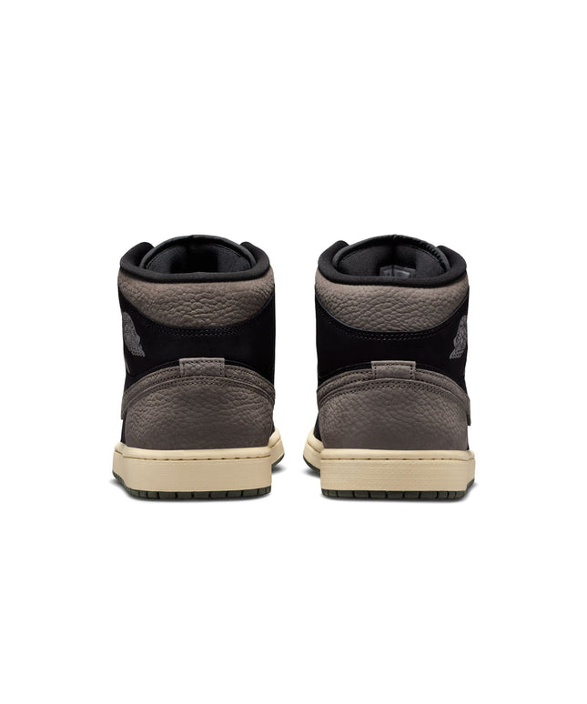 Air Jordan Mens 1 Mid SE - Black/Olive Grey