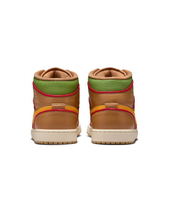 Air Jordan Mens 1 Mid SE - Flax/University Gold