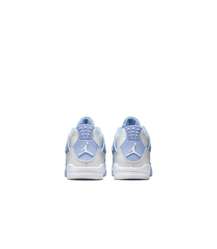 Air Jordan (PS) 4 Retro Blanco/Aluminio-Azul Tinte-Verde Aceite