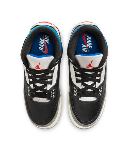 Air Jordan Big Kids 3 Retro Negro/Rojo Chile-Gris Neutro