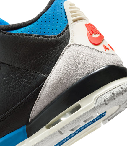 Air Jordan Big Kids 3 Retro Negro/Rojo Chile-Gris Neutro