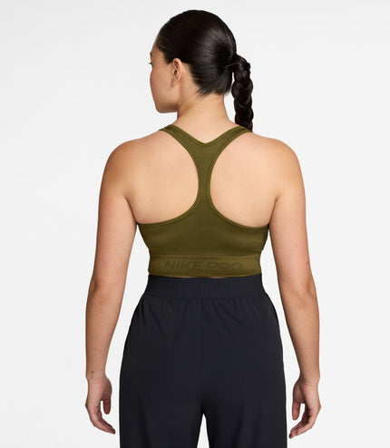 Nike Womens Pro Seamless Cropped Tank Top - Olive