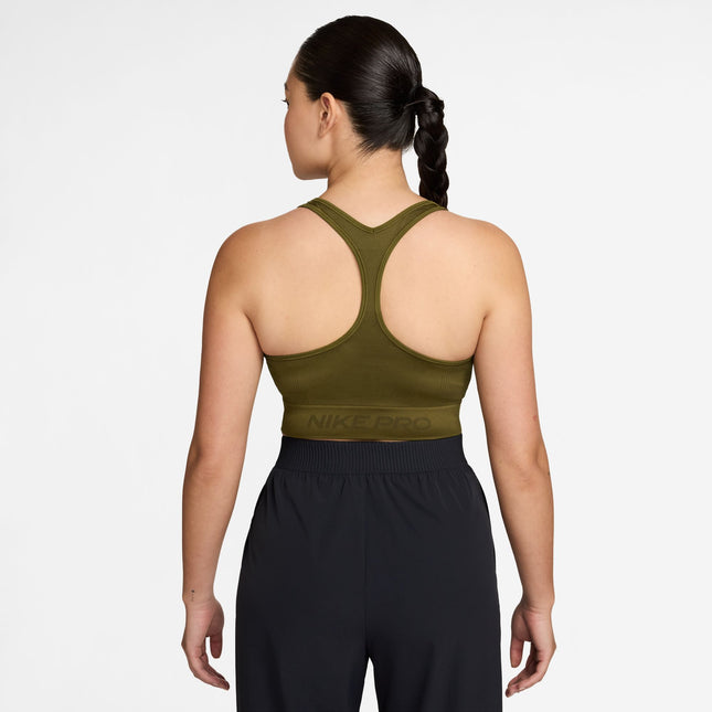 Nike Womens Pro Seamless Cropped Tank Top - Olive