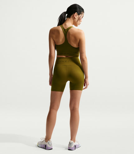 Nike Womens Pro Seamless Cropped Tank Top - Olive