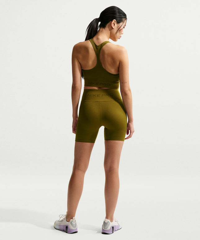 Nike Womens Pro Seamless Cropped Tank Top - Olive