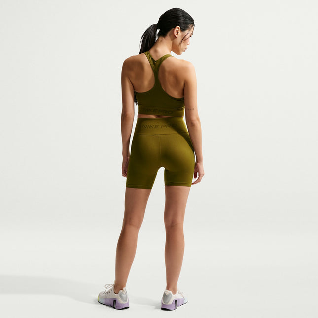 Nike Womens Pro Seamless Cropped Tank Top - Olive
