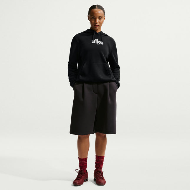 Nike Womens Fleece Graphic Pullover Hoodie - Black