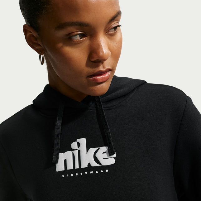 Nike Womens Fleece Graphic Pullover Hoodie - Black