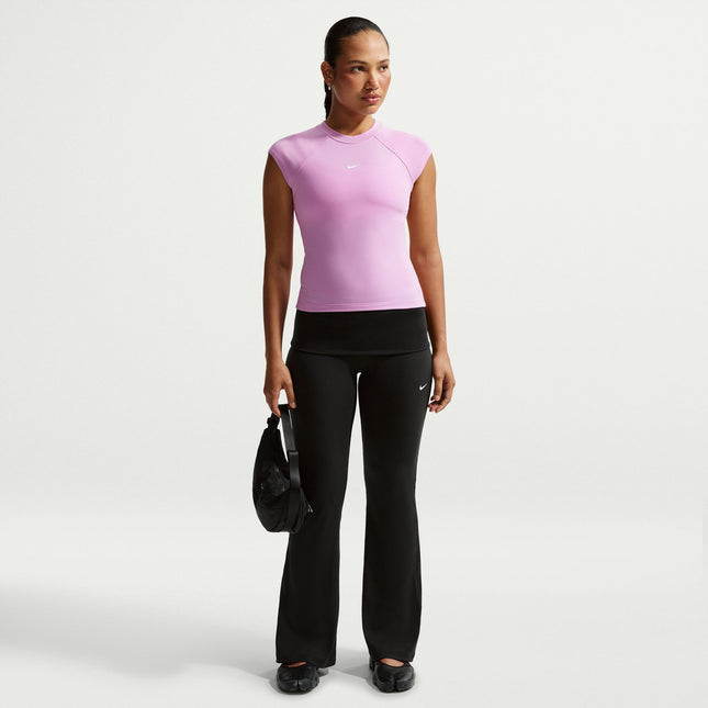 Nike Womens Chill Knit Tight Ribbed Pants - Black