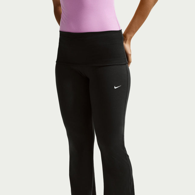 Nike Womens Chill Knit Tight Ribbed Pants - Black