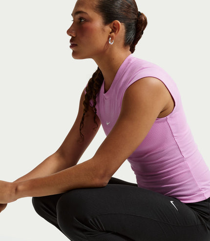 Nike Womens Chill Knit Tight Ribbed Pants - Black