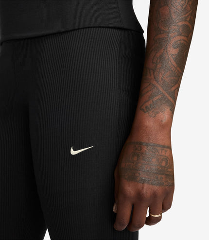 Nike Womens Chill Knit Tight Ribbed Pants - Black