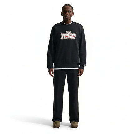 Nike Mens Sportswear Club French Terry Crewneck - Black/Sail