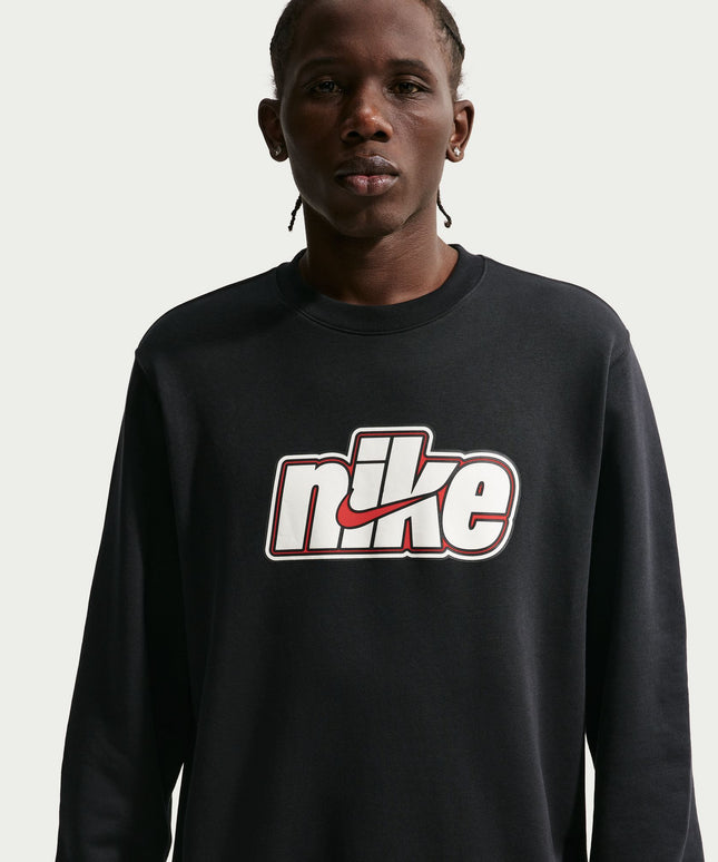 Nike Mens Sportswear Club French Terry Crewneck - Black/Sail