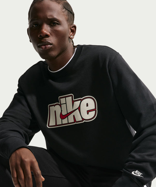 Nike Mens Sportswear Club French Terry Crewneck - Black/Sail