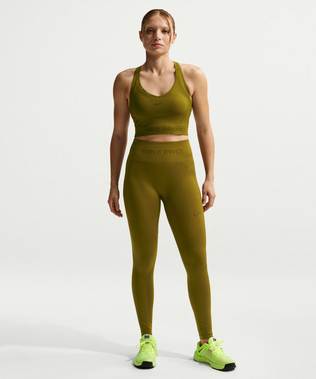 Nike Womens Pro Seamless High-Waisted Leggings - Olive Flak