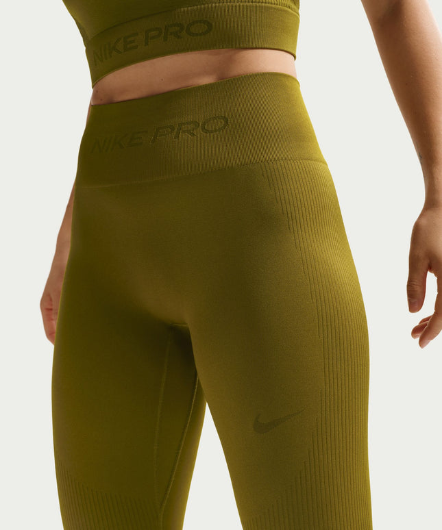 Nike Womens Pro Seamless High-Waisted Leggings - Olive Flak