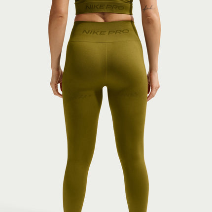 Nike Womens Pro Seamless High-Waisted Leggings - Olive Flak