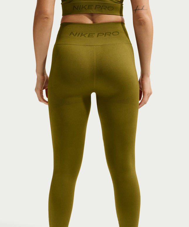 Nike Womens Pro Seamless High-Waisted Leggings - Olive Flak