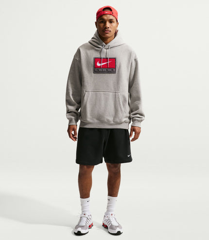 Nike Mens Solo Swoosh Hoodie - Grey/White