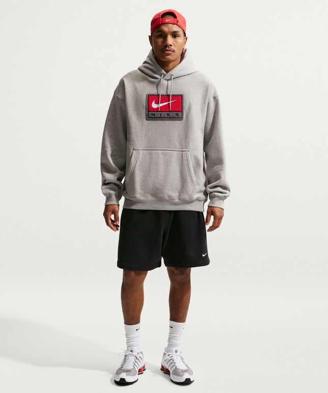 Nike Mens Solo Swoosh Hoodie - Grey/White