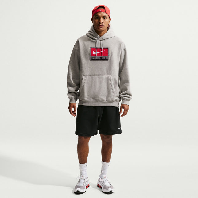 Nike Mens Solo Swoosh Hoodie - Grey/White