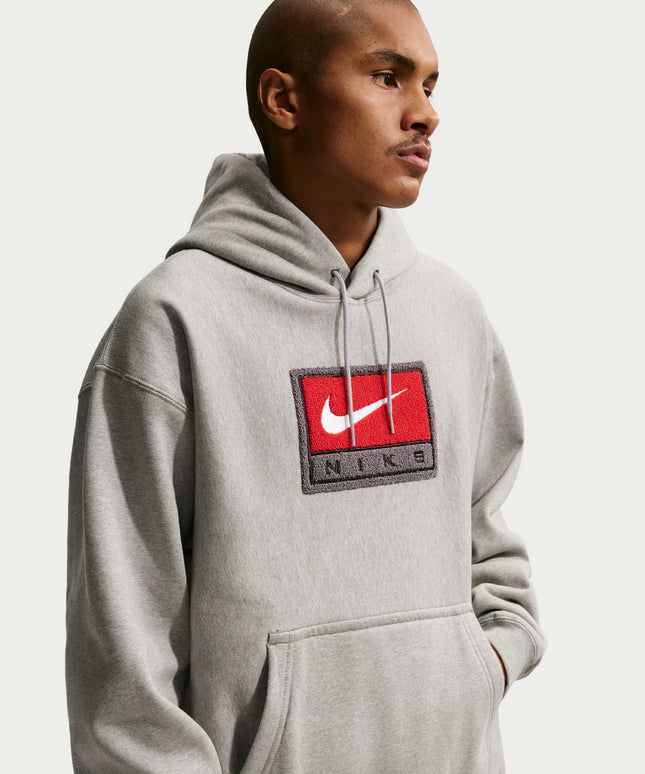 Nike Mens Solo Swoosh Hoodie - Grey/White