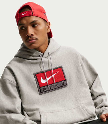 Nike Mens Solo Swoosh Hoodie - Grey/White
