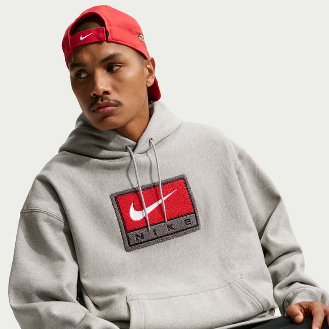 Nike Mens Solo Swoosh Hoodie - Grey/White