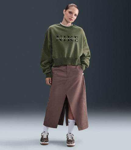 Nike Womens Phoenix Oversized Crewneck - Medium Olive