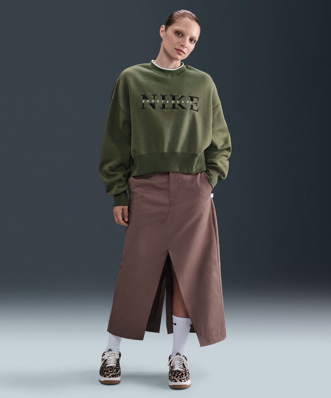 Nike Womens Phoenix Oversized Crewneck - Medium Olive