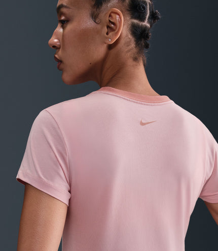 Nike Womens Sportswear Chill Cropped Knit Tee - Pink Glaze