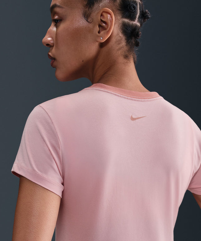 Nike Womens Sportswear Chill Cropped Knit Tee - Pink Glaze