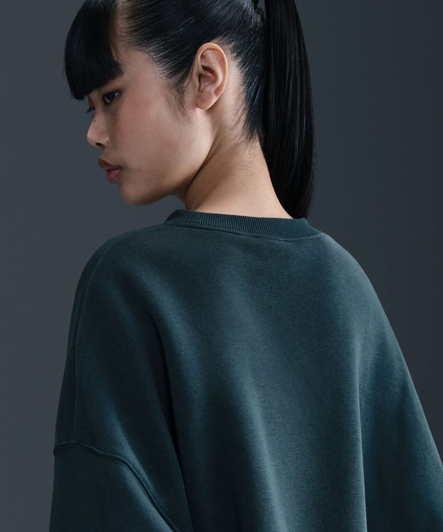 Nike Womens Phoenix Fleece Cropped Crewneck - Armory Navy