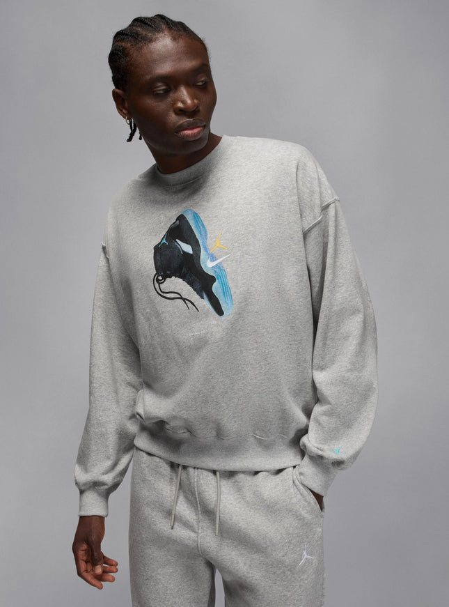 Air Jordan Mens Gamma Fleece Sweatshirt - Heather Grey