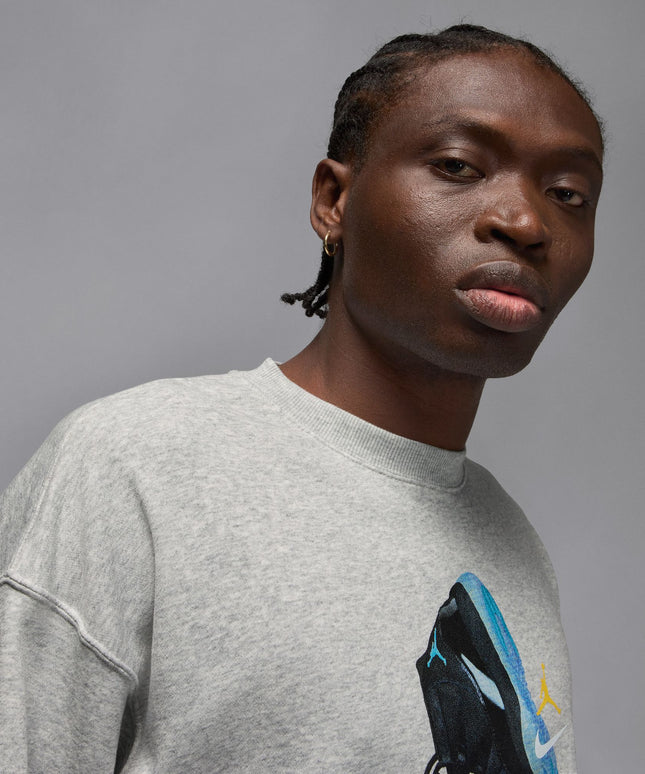 Air Jordan Mens Gamma Fleece Sweatshirt - Heather Grey