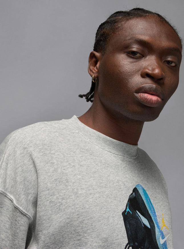 Air Jordan Mens Gamma Fleece Sweatshirt - Heather Grey