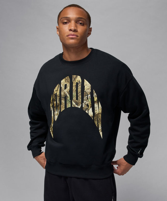 Air Jordan Mens French Terry Realtree Crewneck - Black