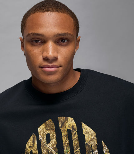 Air Jordan Mens French Terry Realtree Crewneck - Black