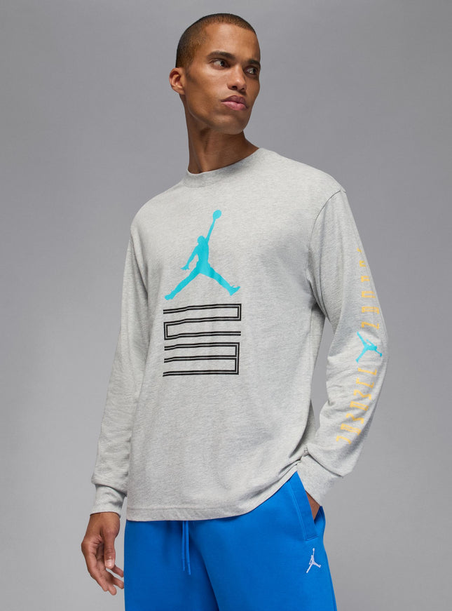 Air Jordan Mens Gamma Long Sleeve - Heather Grey