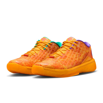 Nike Kobe Protro 3 basketball sneakers in safety orange and picante red featuring a textured grid mesh upper finish.