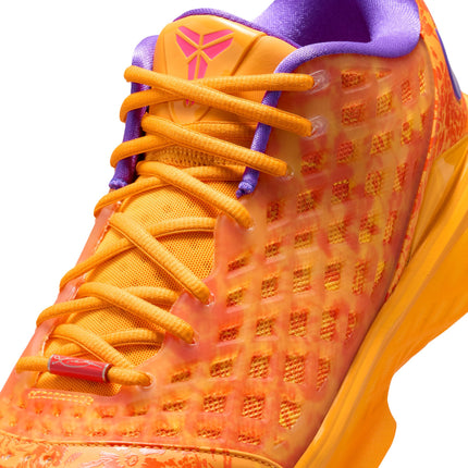 Nike Kobe Protro 3 basketball sneaker in safety orange and picante red with a translucent grid overlay and mesh tongue.