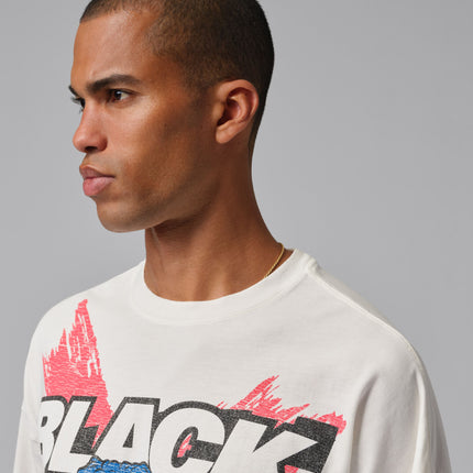 Air Jordan Mens Black Cat Long Sleeve - Cream