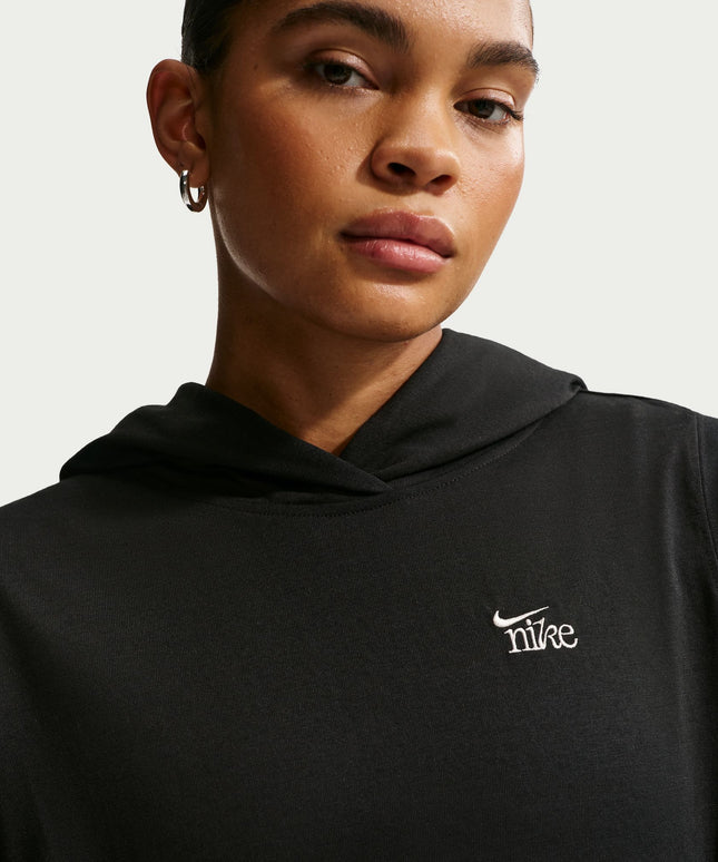 Nike Womens Sportswear Chill Knit Lightweight Hoodie - Black/Chalk