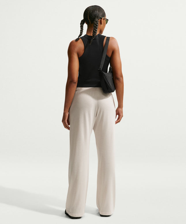 Nike Womens Chill Knit Mid Rise Open Hem Pants - Light Orewood
